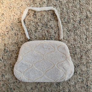 White Beaded Evening Bag
